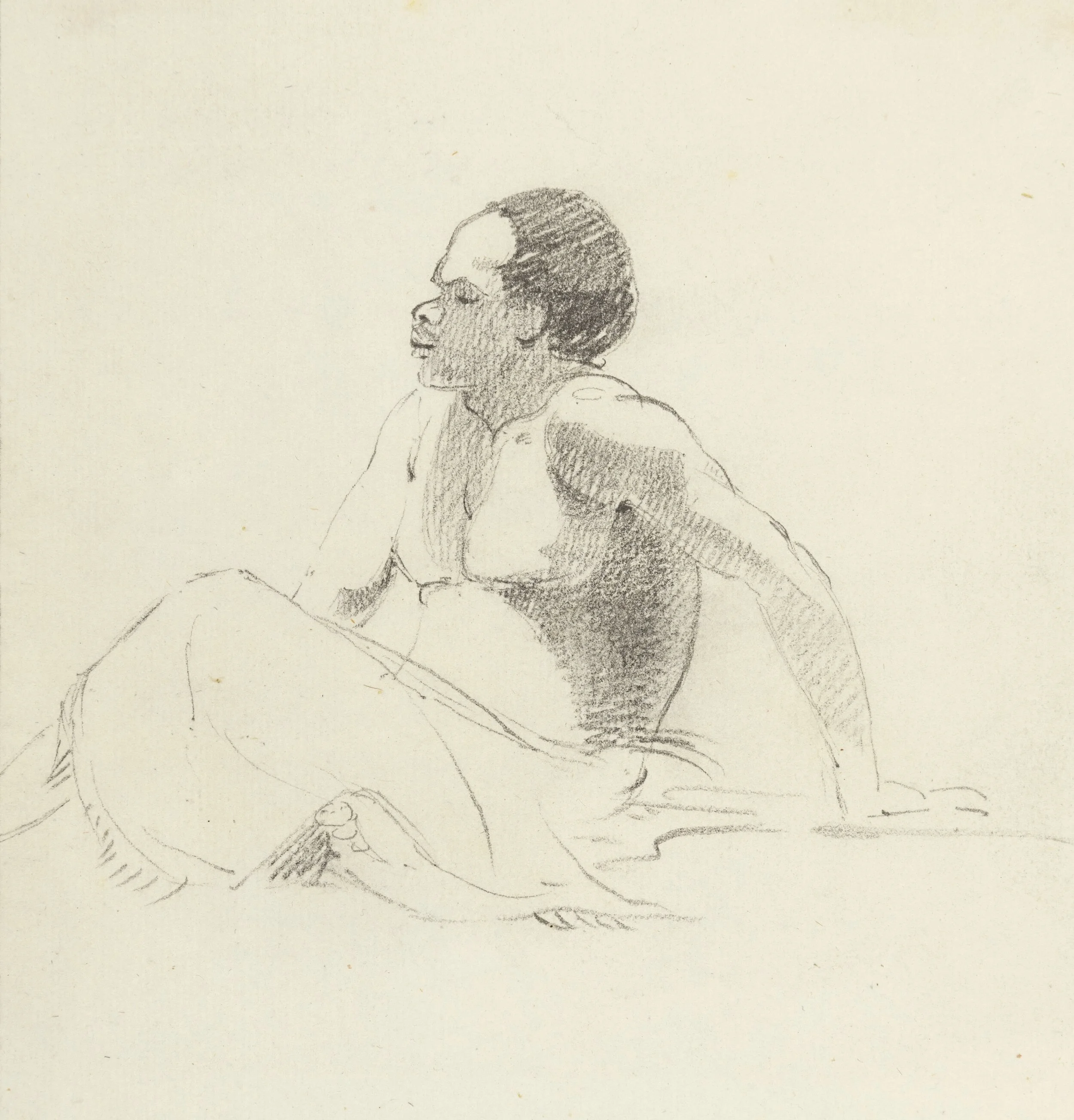 Samuel Daniell (Chertsey 1775 - Sri Lanka 1811), A seated male figure, Southern Africa, circa 1802 