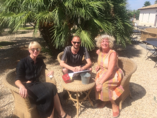 Talking Trump with our new German friends Terane and Thomas.