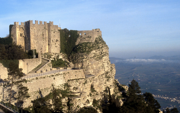 The sky high town of Erice where you were dropped back in time.