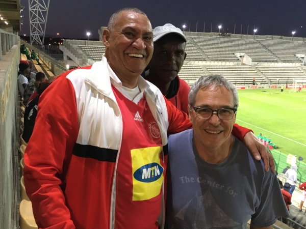 We met our new pal Aubrey at a football match in Cape Town. We were in the stadium parking lot and had just found out we couldn't buy tickets at the gate, Audrey overheard our plight and pulled two extra tickets from his pocket and invited us as his guests. We enjoyed the match from the best seats in the house and an affable local's point of view.