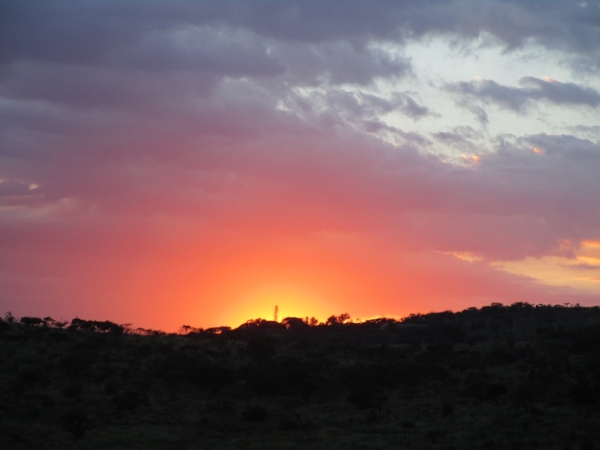 At least we had skies like this as an incentive each morning, along with the deep, woodsy smell of the damp brush and the greatest hits sung by the local bird population.