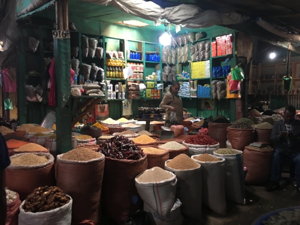 The labyrinth of the central market where fragrant sacks of coffee, grain, and spices filled every corner.