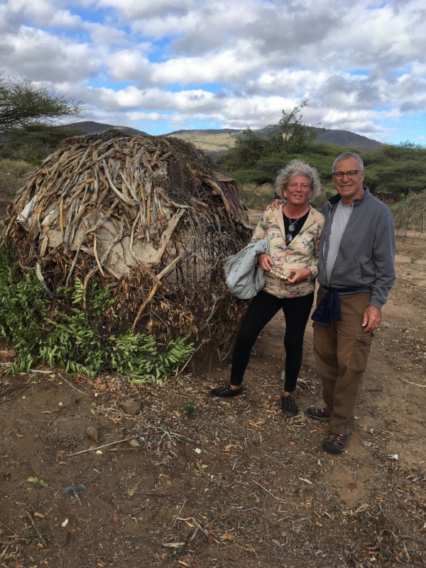 A Hadzabe shelter that will be left behind when the group moves on to new hunting grounds. 