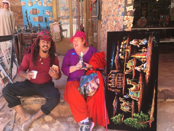 Sometimes, the tourists are the attractions. Like this lovely lady from Australia, who did indeed buy that painting from that wily pirate.