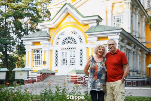 One of the photos taken by George Chumakov in front of the famous Zenkov cathedral for the story about us in The Steppe.