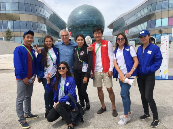 I immediately bonded with the young event staff at Astana Expo 2017.