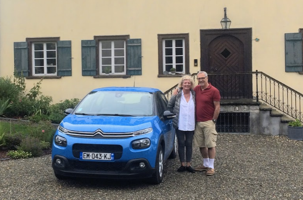 Our little Blue Meany at our first stop in Eigeltingen, Germany.