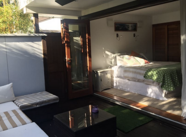 Our home in Auckland was the perfect blend of indoor and outdoor living. One night during a heavy downpour we could hear the storm come and go from the comfort of our big bed.