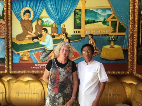 The calm of the Wat Preah Prom Rath Monastery was in contrast to the marketplace down the road.