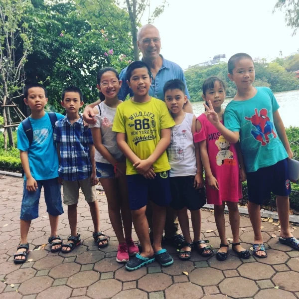Michael was happy to be swarmed by a class of adorable ten-years olds who wanted to practice their English. We learned the lake was a common place for students of all ages to seek tourists out to practice conversations with for a few minutes. It was enjoyable for both of us.