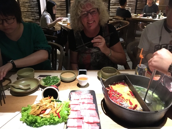 Going all in for Hot Pot (Asian Fondue). It was a blur of chopsticks as we fought for the broth.