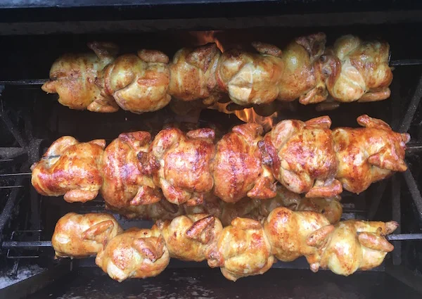 You could smell the rotisserie chicken stands well before you arrived. When you purchased one to take home it came with a pile of fresh tortillas, roasted potatoes, chunky salsa and lime wedges.
