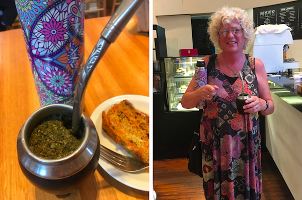 I tasted mate for the first and last time. Too bitter for me…notice my thermos matched my dress perfectly!