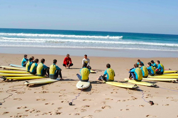 Surfing school in session