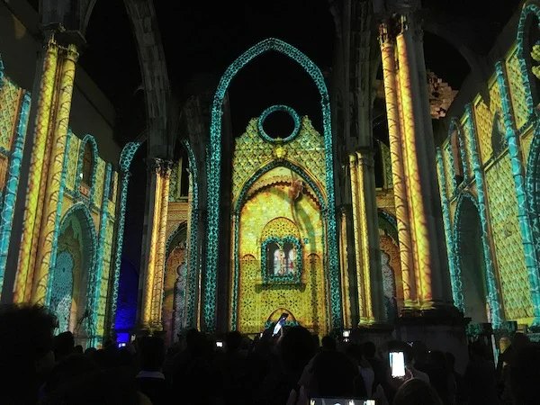 The constantly moving images and emotive music made this show under the night sky spectacular.
