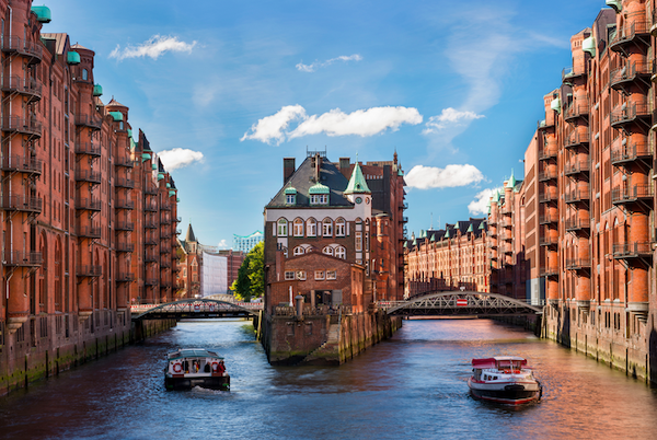 Hamburg is a beautiful city filled with historic buildings, lots of green spaces, and water, water everywhere.