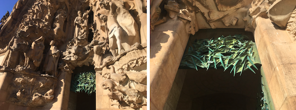 Thousands of whimiscal details make up the whole of Sagrada Familia. You could study it for years! Here is a link to a one minute tour of the interior from TIME magazine. If you have time, watch the second video - a facsinating look at the ongoing construction.