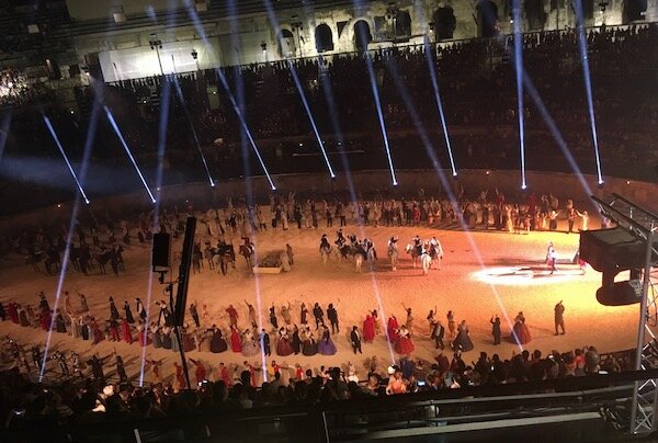 The show in the Roman Amphitheatre had it all. Lights, lasers, gladiators, horses, ships and dragons!