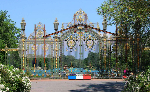 The magnificent gates to the botanical gardens Lyon. It is a huge green oasis in the center of the city complete with a lake and a free zoo.