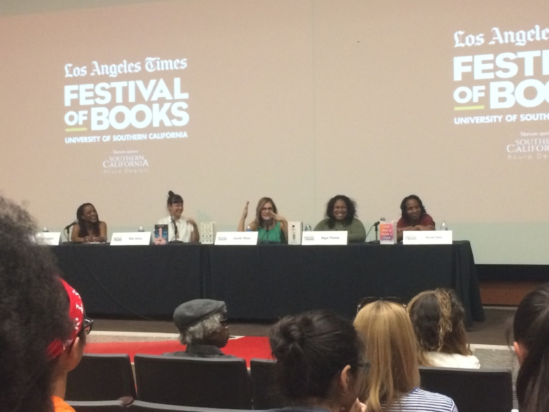 L-R: Brandy Colbert, Nina LaCour, Jennifer Niven, Angie Thomas, and Nicola Yoon.