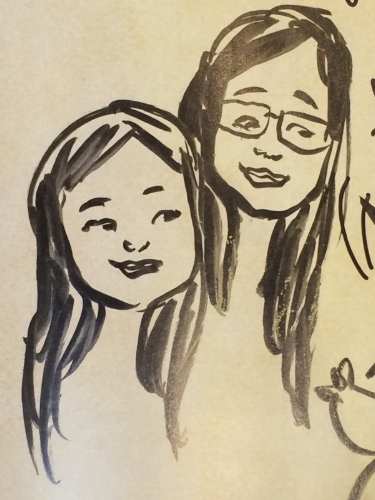 Pham's sketch of the Bookworm Girls. 