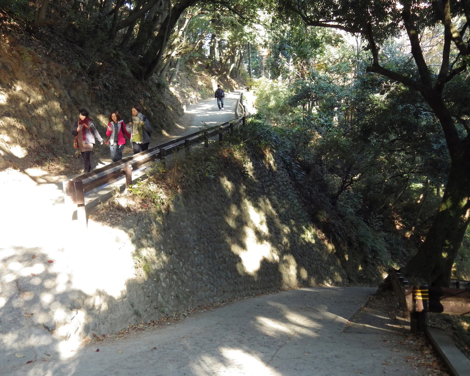 One of the steeper paved slopes on Mt. Takao.