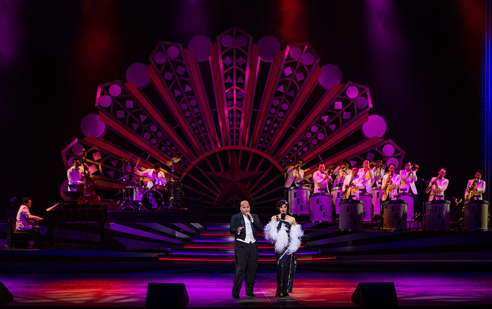 The backdrop of Big Band Beat . Photo by Tom Bricker at Disney Tourist Blog.