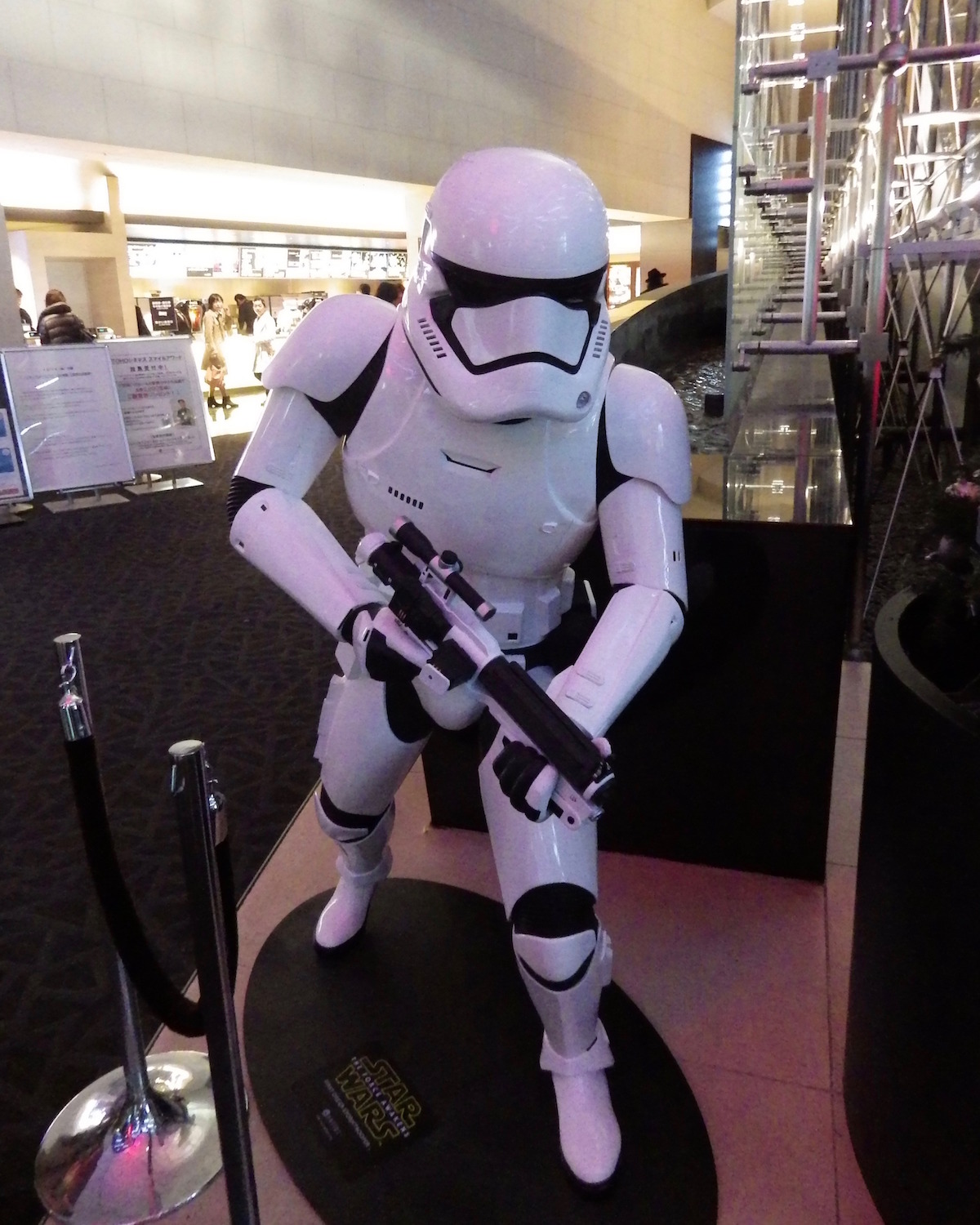 Life-size statue of the new First Order Stormtrooper.