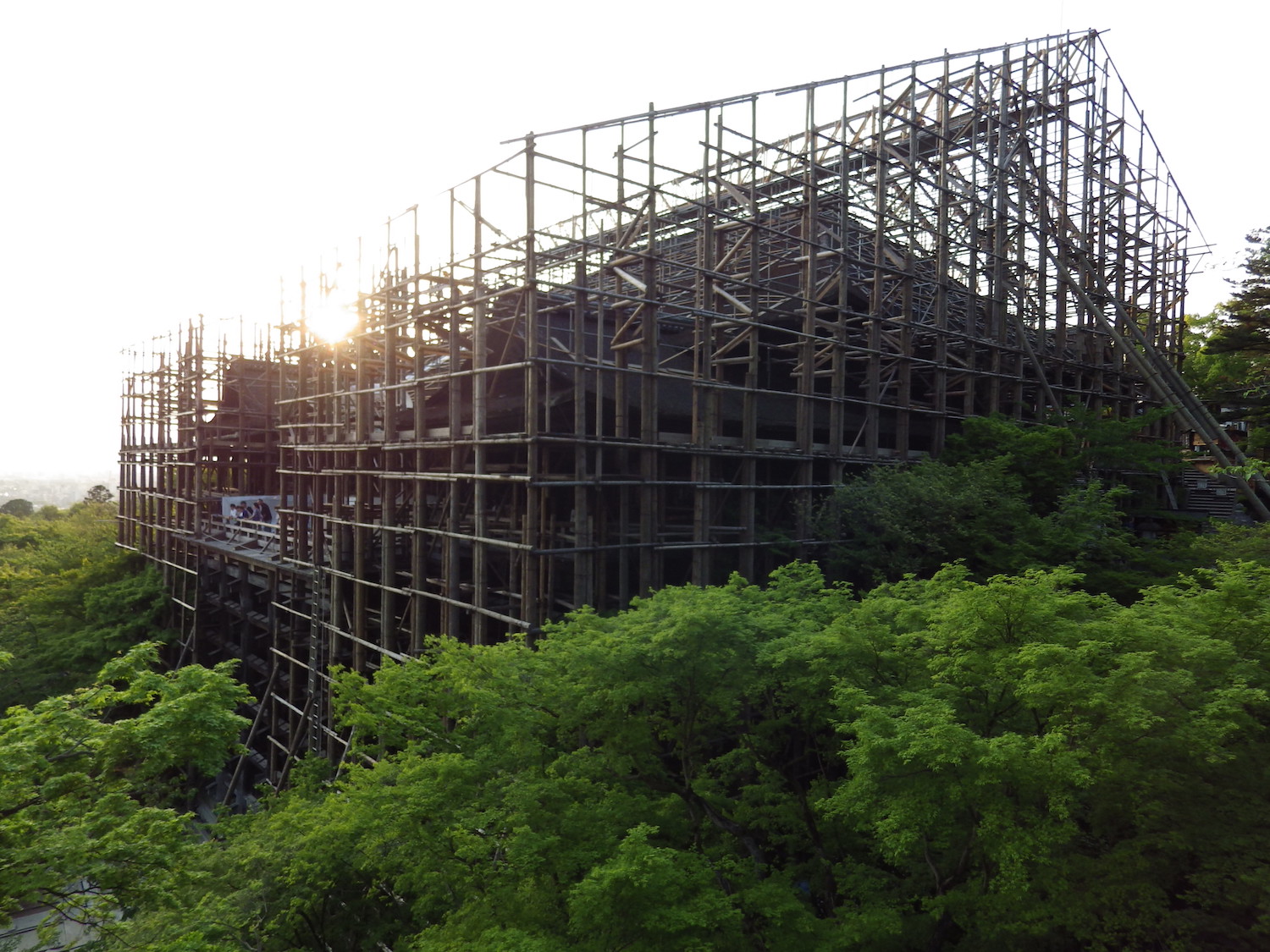 The main hall, under renovation in April 2017. The renovation project is scheduled to be completed just in time for the 2020 Tokyo Summer Olympics.