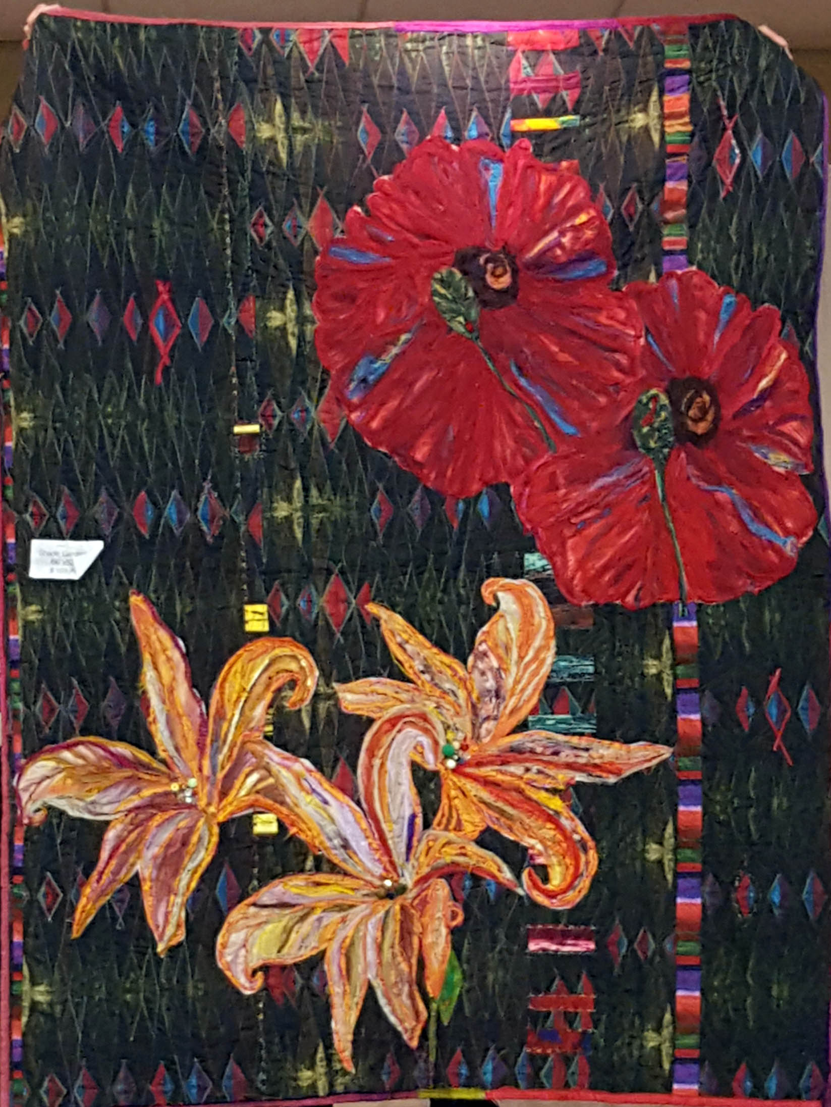 art quilt flowers appliqued on other fabric from Frond.jpg