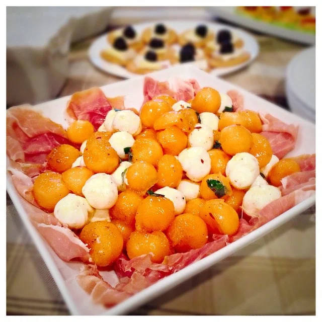 Cantaloupe and Mozzarella with Prosciutto and Basil — Kitchen Confession