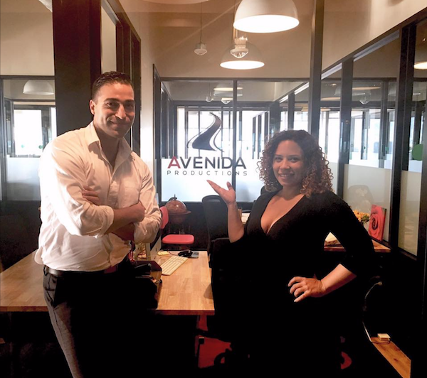 With my husband Nelson Grande in front of our first office. Back then we had a 3 person office and now we have a studio that can fit dozens.