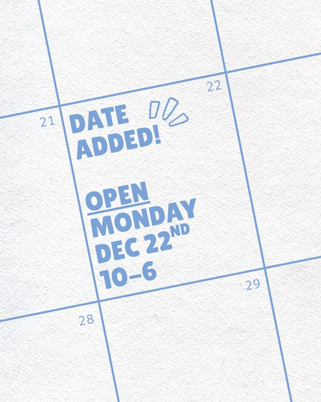 We just can't stay away 📆⁠
⁠
Whether you are holiday shopping, using your health/flex spending, or booking an exam with Dr. Wolfe... We'll see you next Monday!