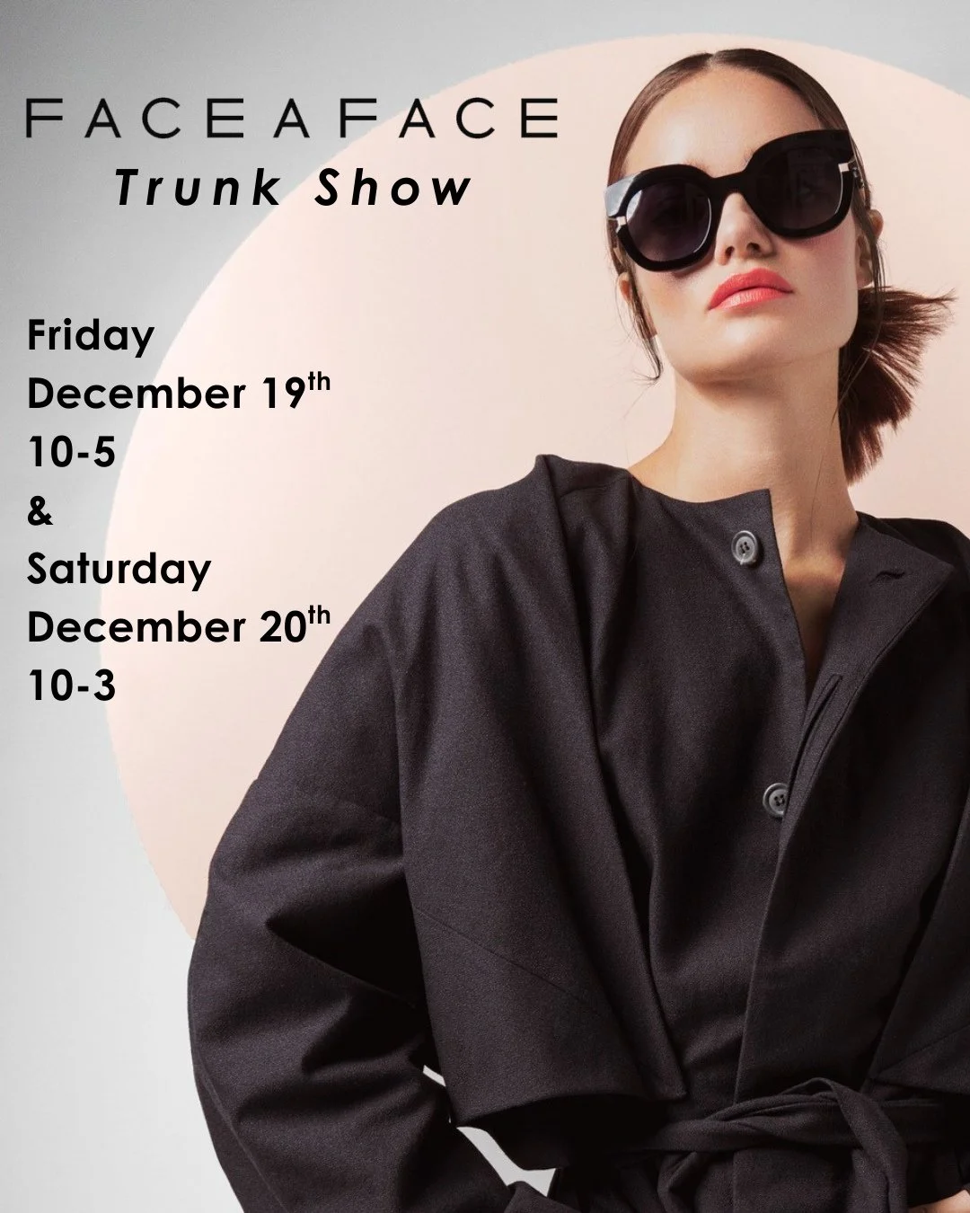 The final show... we're going out with a bang!⁠ ⁠
Browse the @faceaface_paris collection Tomorrow &amp; Saturday 🥂🤩🗼⁠
-⁠
Trunk shows are open house style; no appointment necessary. Click the link in our bio to add the show to your calendar! A port