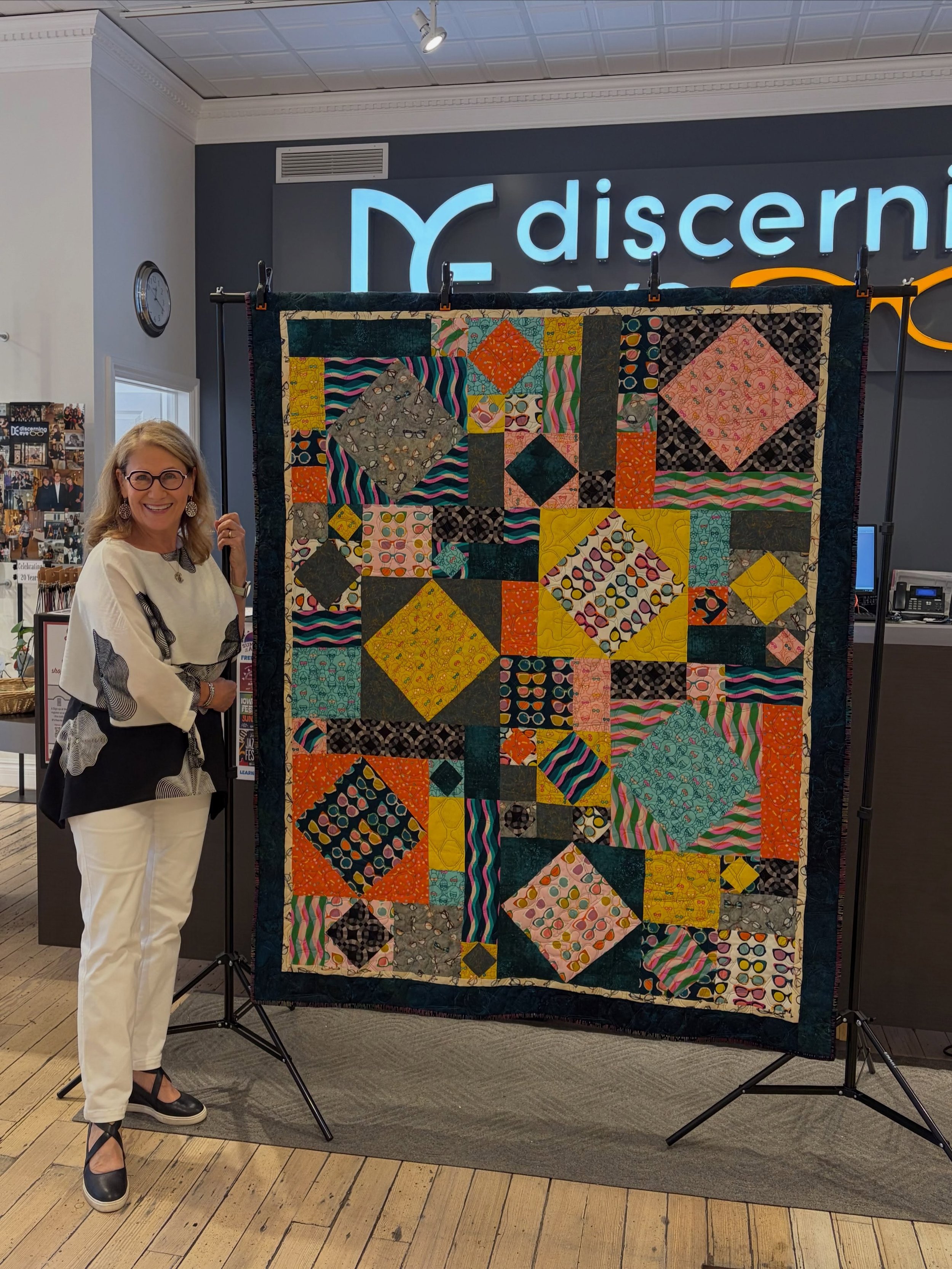 Check out this amazing quilt from our lovely customers 😊

Gene&rsquo;s hard work is evident. He searched far and wide for the perfect fabrics and finished it with glasses in the stitching 👓 We are excited to have this work of art in the shop!