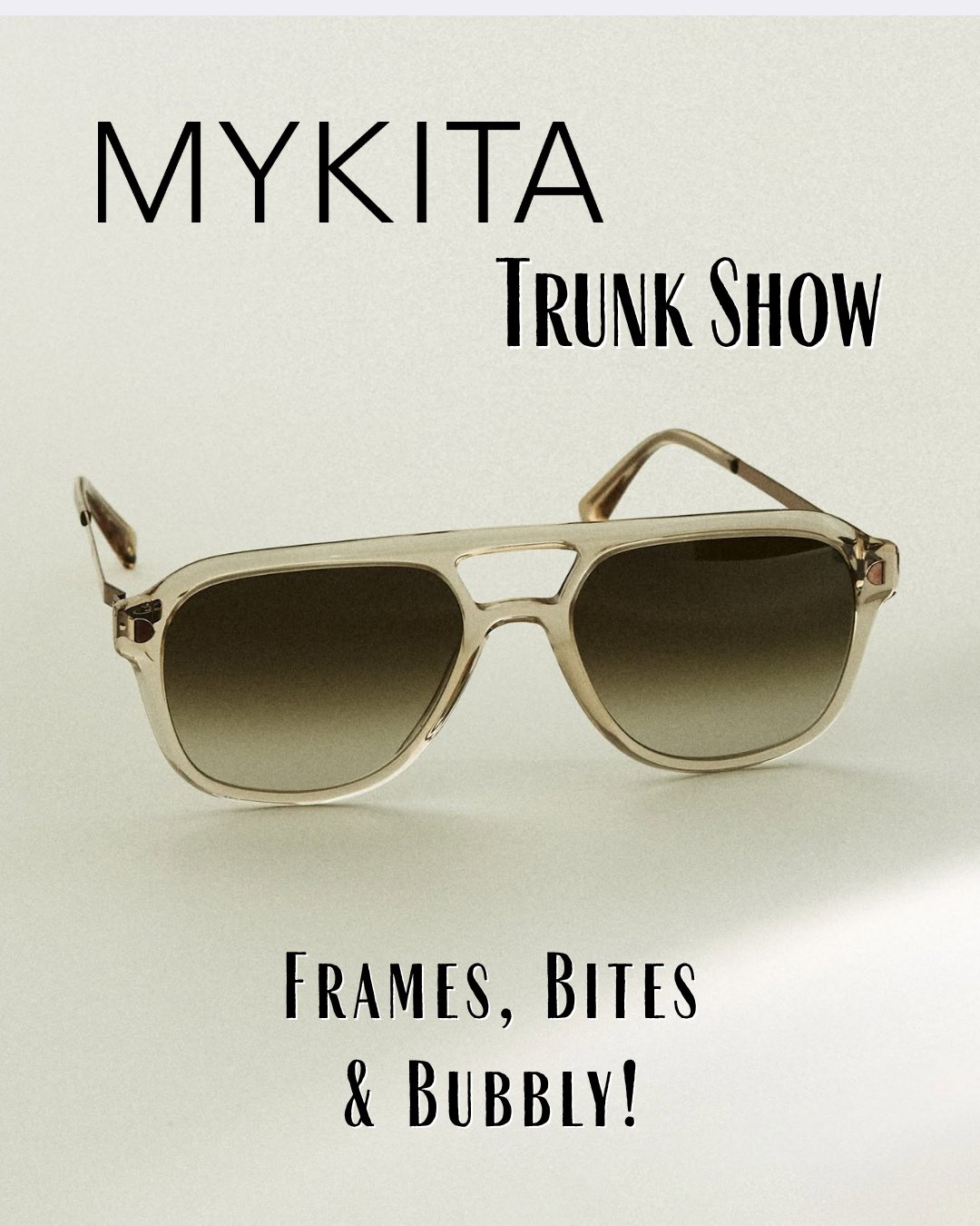 And so it begins! MYKITA is here with every frame, in every color 🕶️✨️⁠
⁠
Today 10-5, tomorrow 10-3⁠
⁠
Trunk shows are open house style; no appointment necessary. We will be hosting trunk shows all season long! Click the link in our bio to add the s