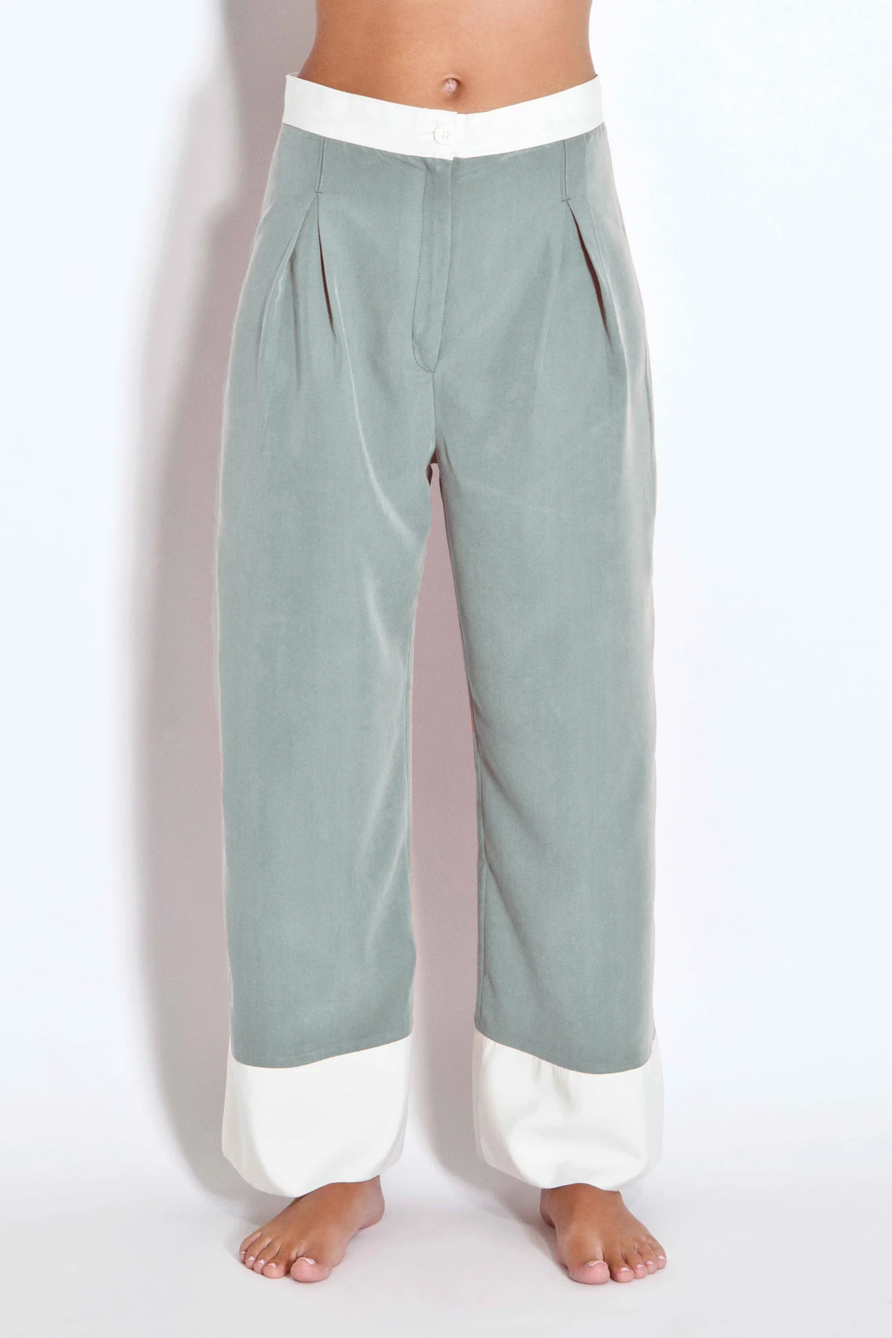 Two-toned trousers - Olive