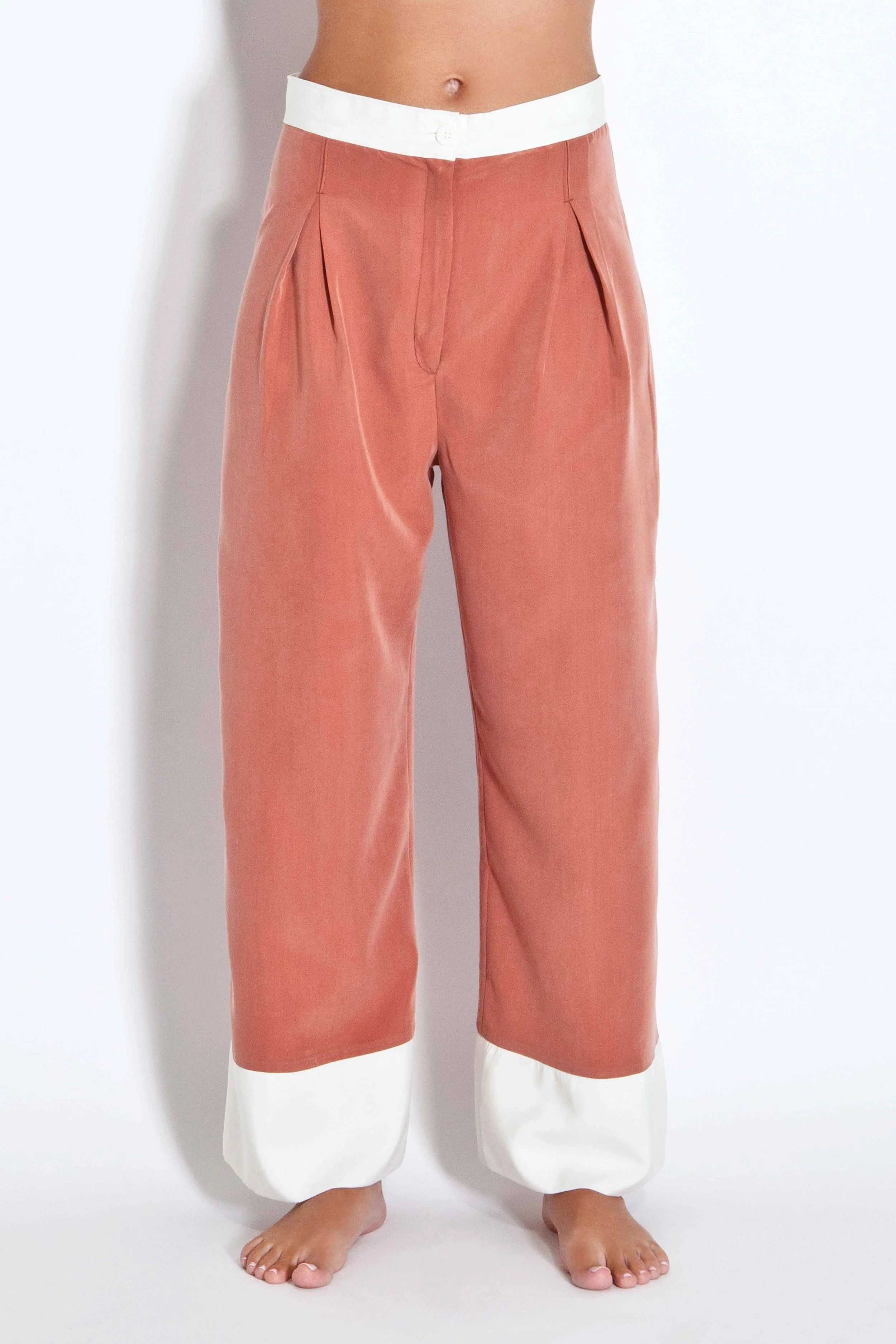 Two-toned trousers - Rust