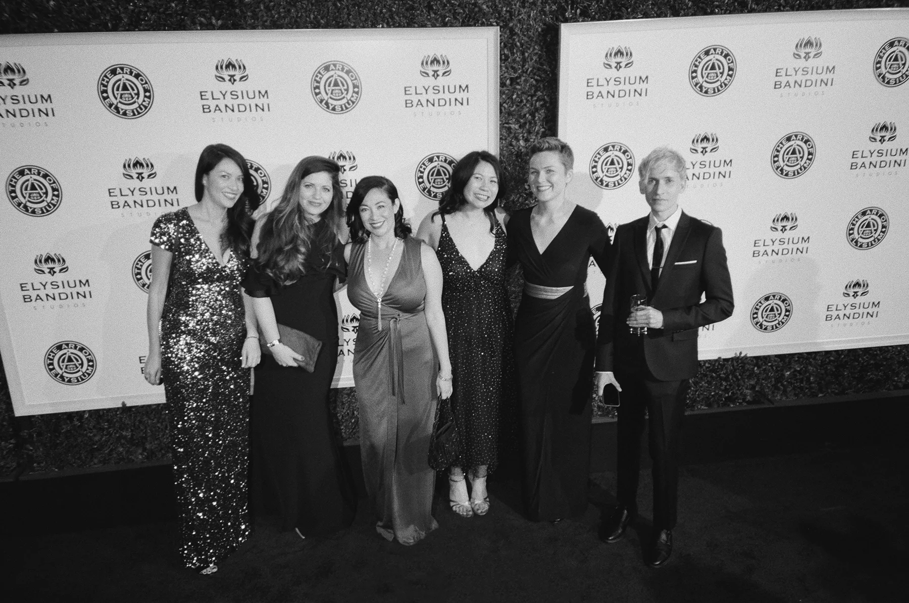 The SNO team celebrating the official launch of EB Studios at the Art of Elysium's Heaven gala