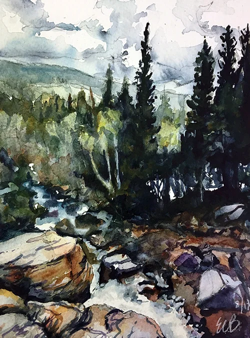 Climbing Alberta Falls