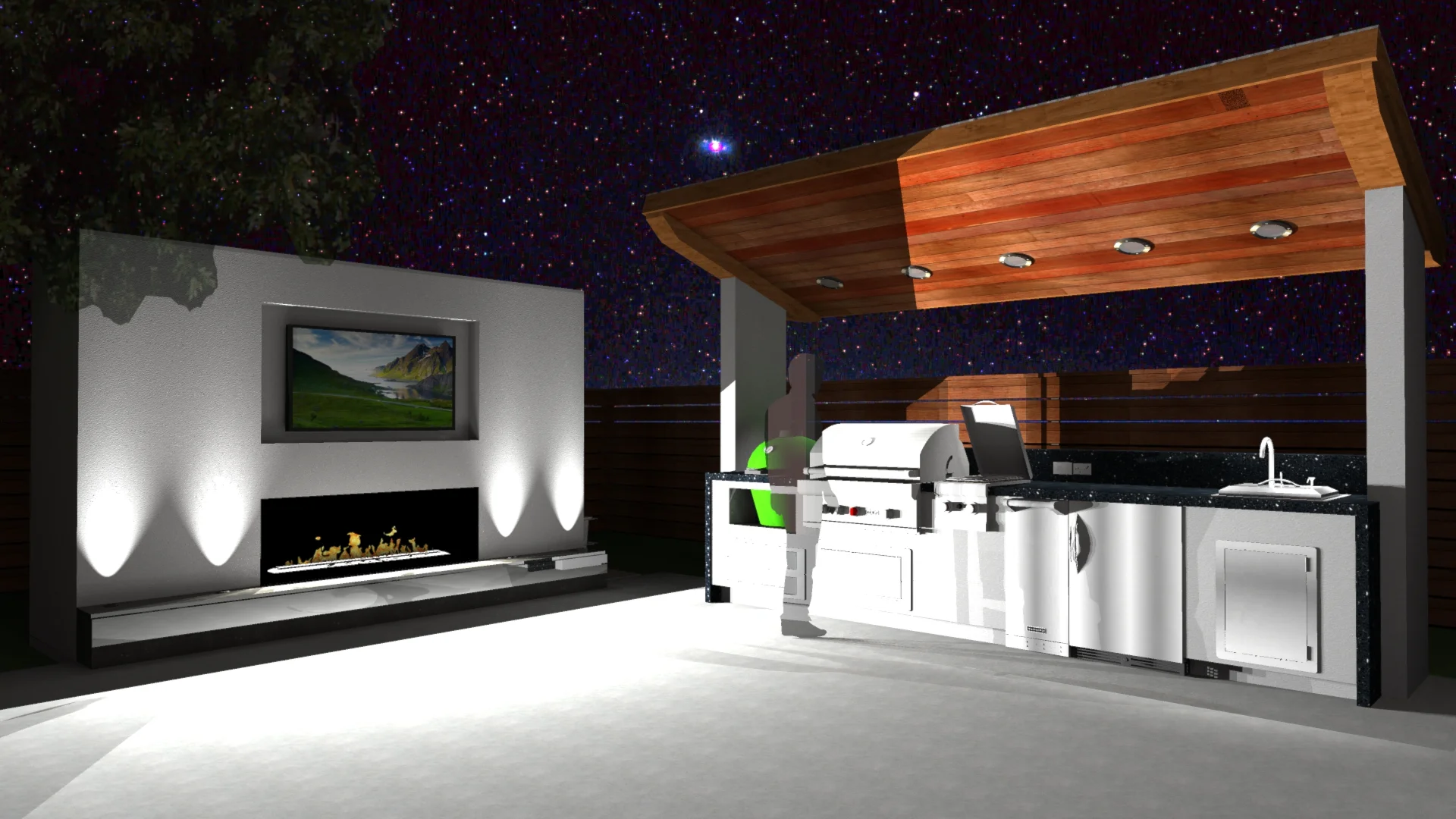 Initial design rendering - nighttime