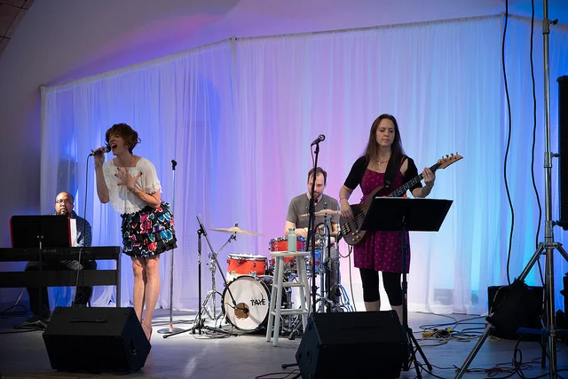 Mistress Ginger and her band performing at Twin Cities Veg Fest