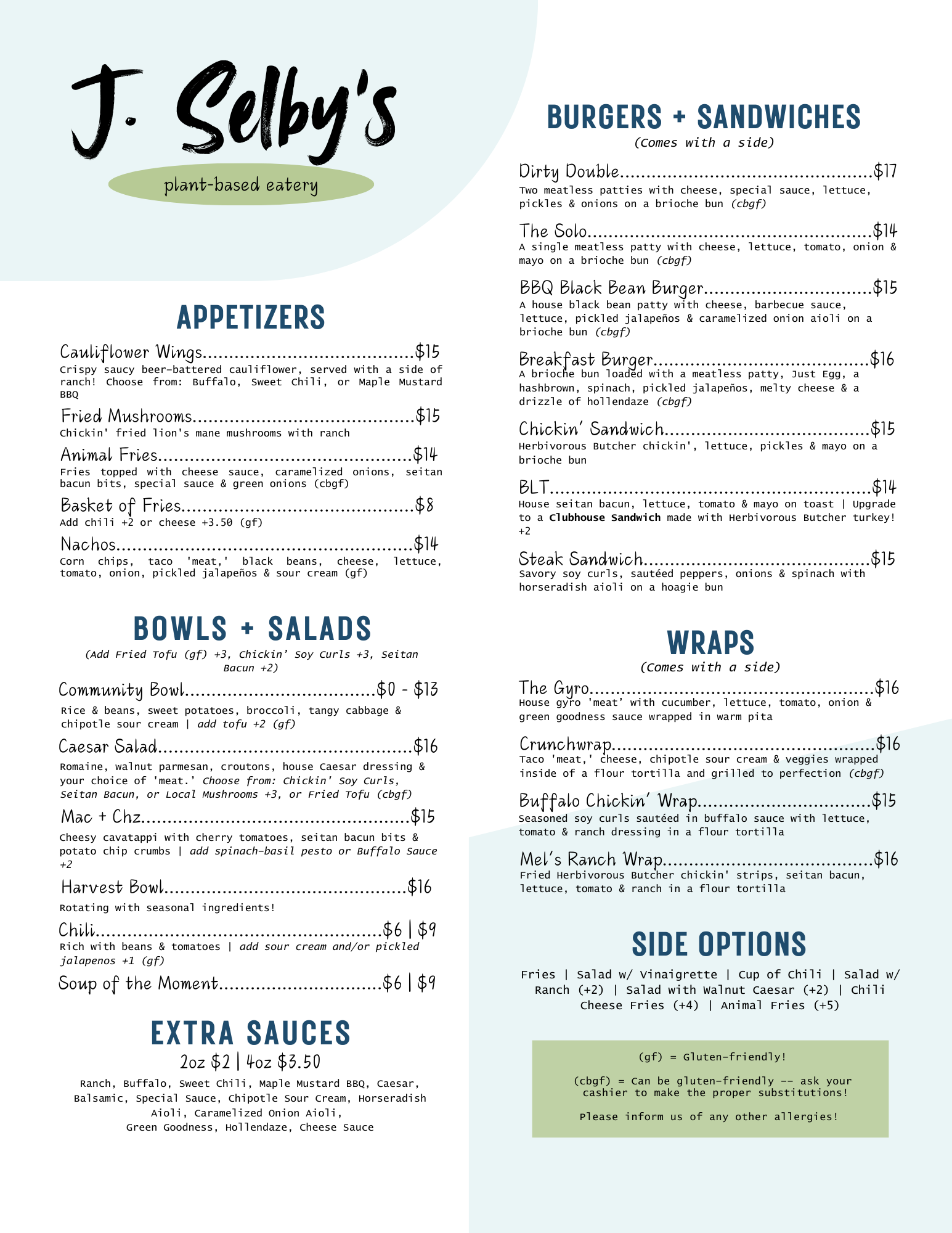 Food — J. Selby's