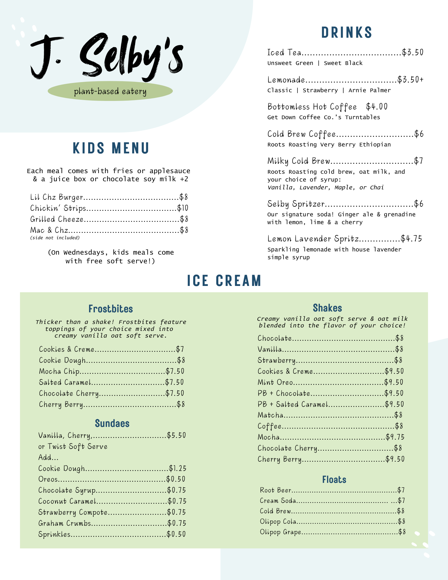 Food — J. Selby's