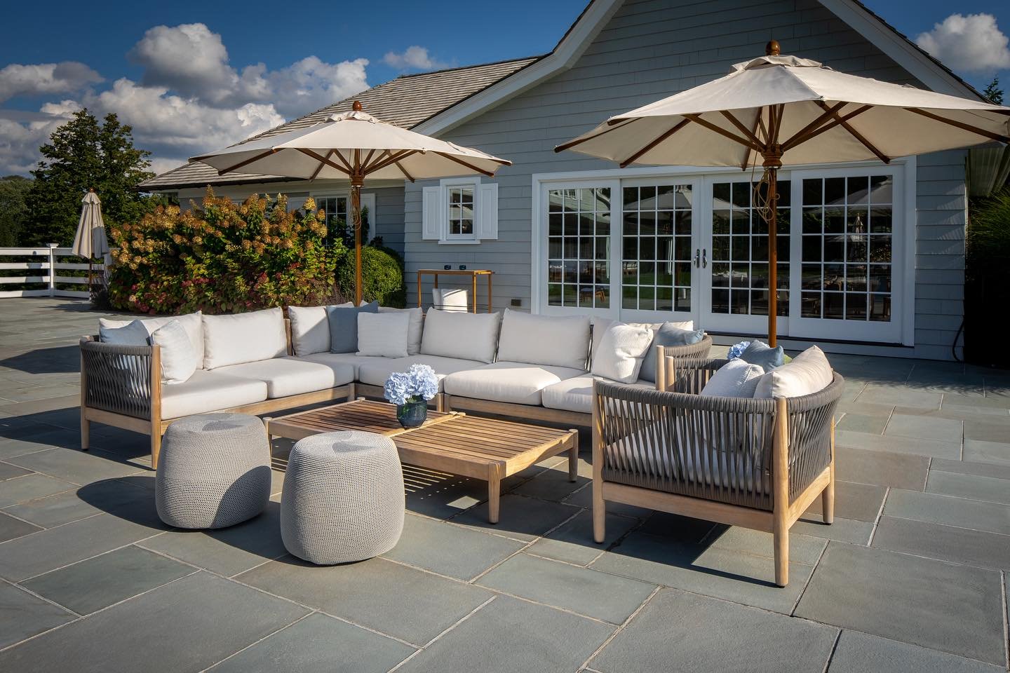 Revisiting one of our favorite installs.  We worked with the client to design multiple spaces and delivered within weeks, not months!  Our curated inventory and local warehouse allows us to create gorgeous outdoor spaces with shorter lead times.  But