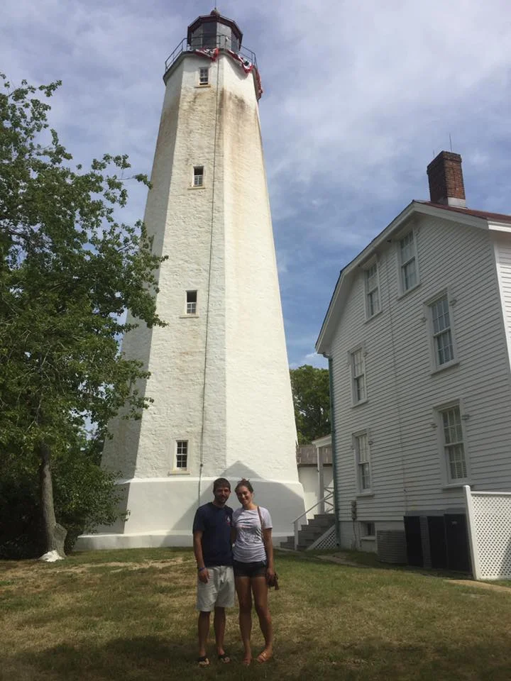 Melanie and Jeffrey visit Sandy Hook Lighthouse in New Jersey on their trip to their hometowns. Melanie grew up down the road from the Lighthouse in Highlands, NJ.
