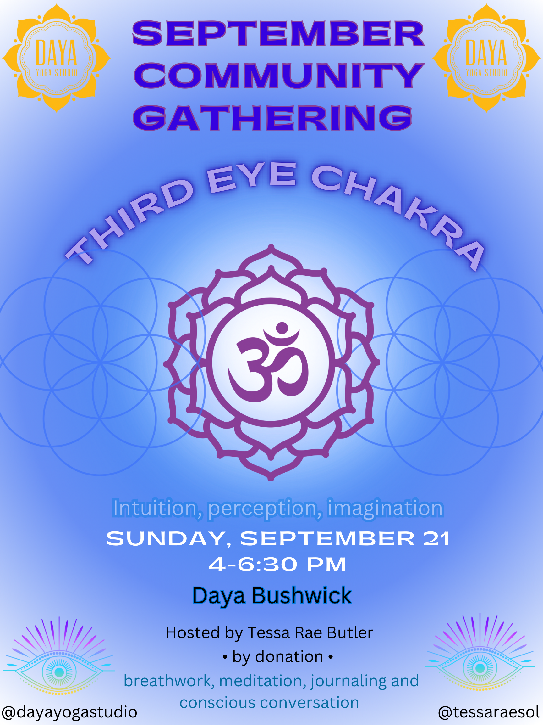 September Community Gathering: Third Eye Chakra with Tessa Rae Butler