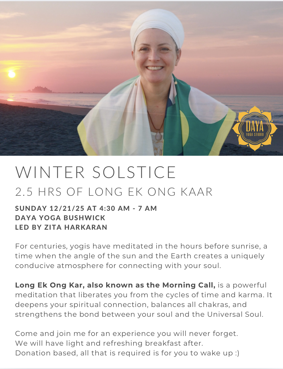 4:30AM Sunrise Sadhana: Winter Solstice
