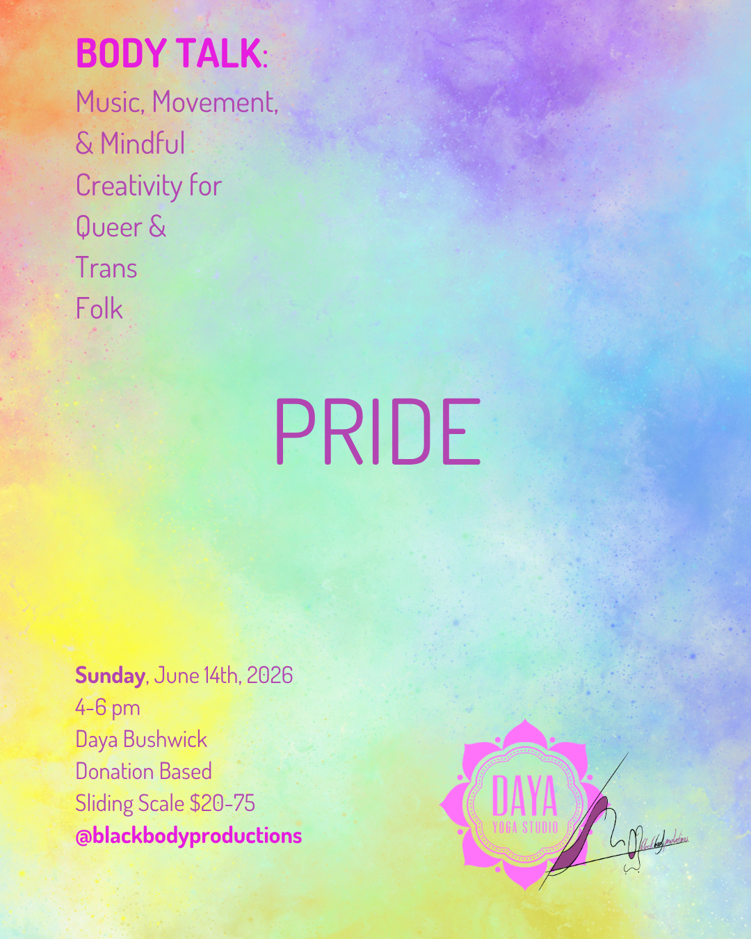 Body Talk: Music, Movement, &amp; Mindful Creativity For Queer &amp; Trans Folk PRIDE with Imani Ford