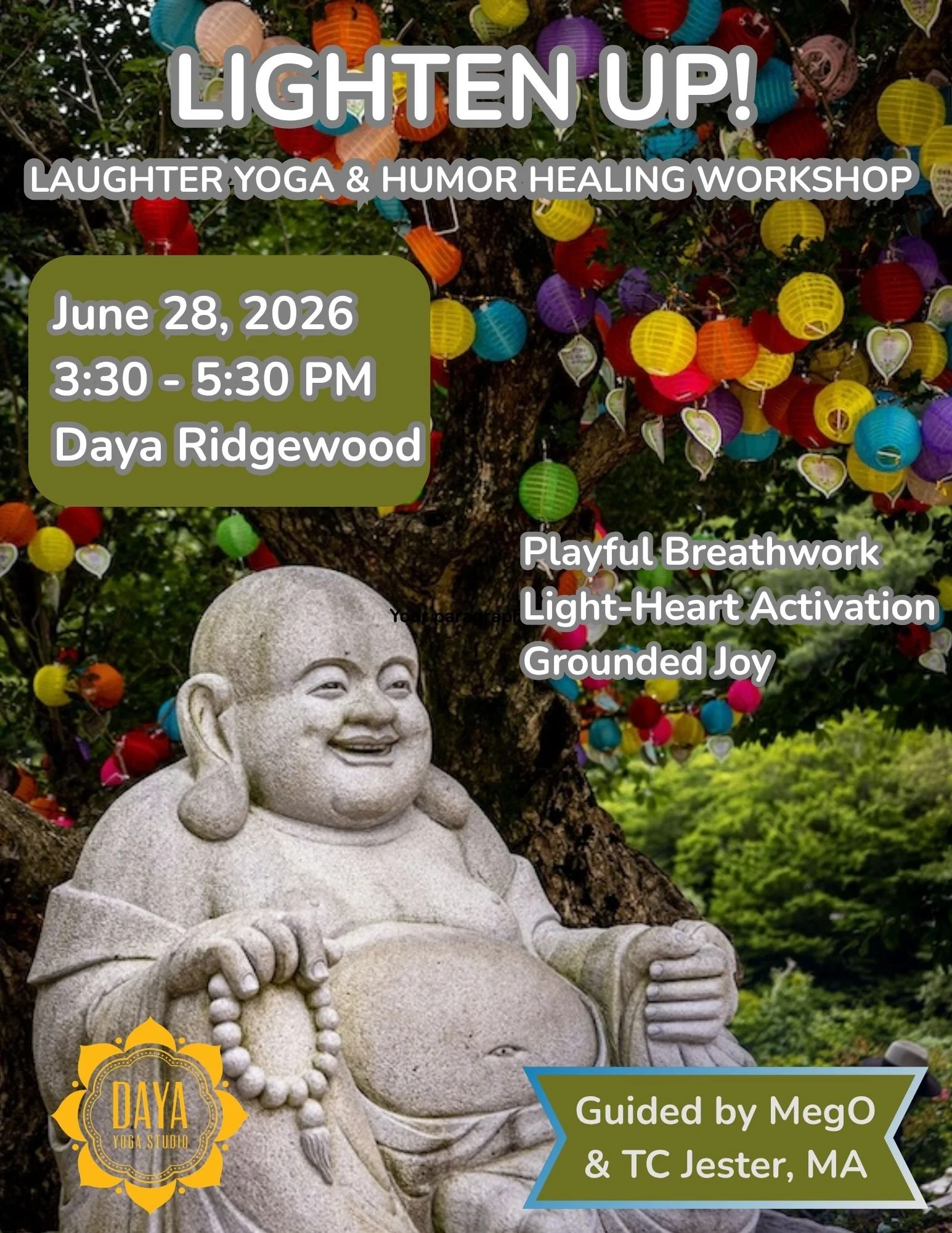 Lighten Up: Laughter Yoga and Humor Healing Workshop with Meg O’Toole and T.C.Jester